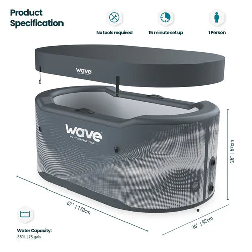 Wave Spa Antarctic Drop Stitch Ice Bath - Black