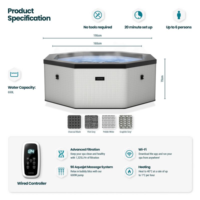 Wave Spa Como Eco Foam 6 Person Hot Tub