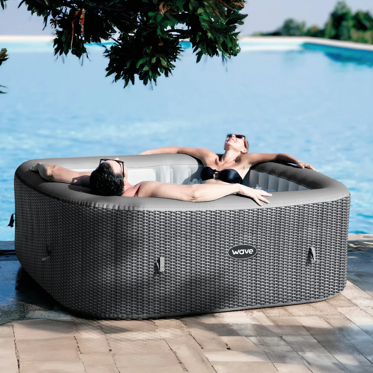 Wave Spa Pacific 4-6 Person Inflatable Hot Tub with Integrated Heater -
