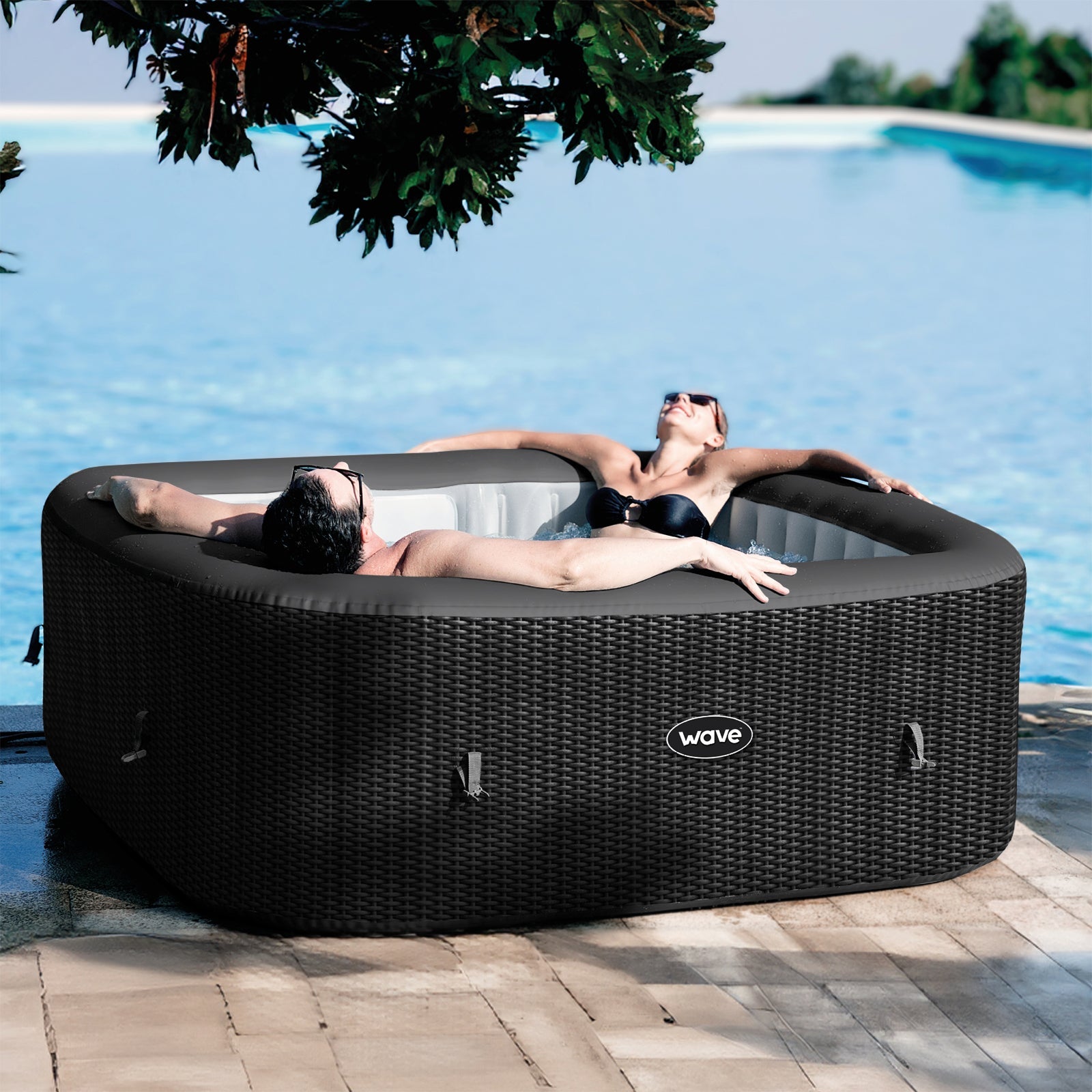 Wave Spa Pacific 4-6 Person Inflatable Hot Tub with Integrated Heater -