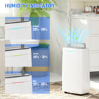 HOMCOM 16L Multi-Mode Dehumidifier with Wheels - White