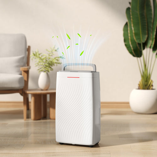 HOMCOM 16L Multi-Mode Dehumidifier with Wheels - White
