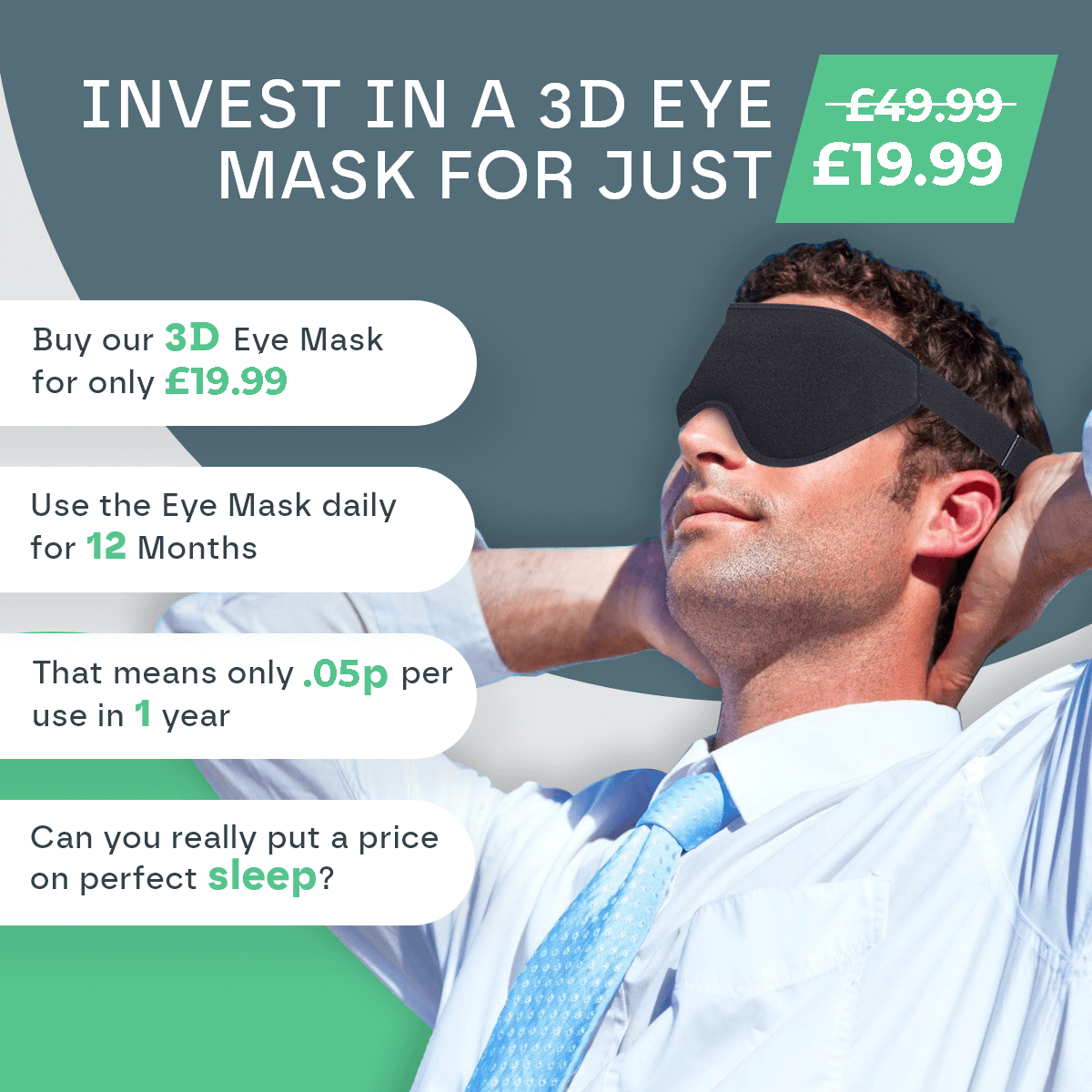 3D Sleep Eye Mask for Total Blackout and Comfort