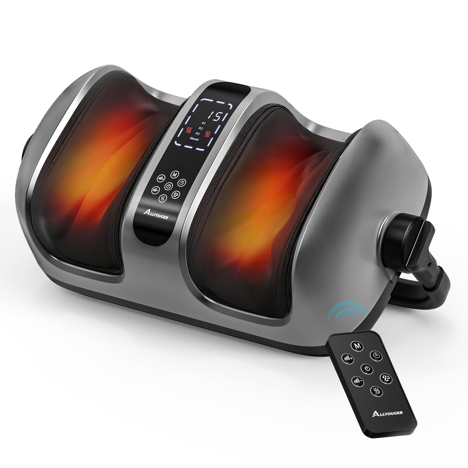 Allyouger Shiatsu Foot Massager with Heat, 5 Intensities & 4 Modes