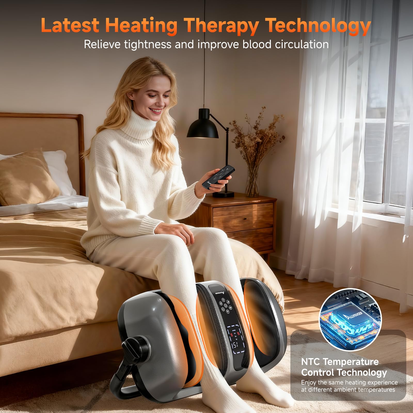 Allyouger Shiatsu Foot Massager with Heat, 5 Intensities & 4 Modes