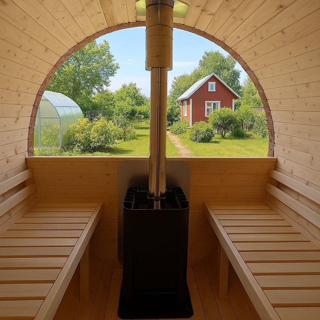 Steam & Oak Barrel Sauna 3m with Anteroom (Electric, Gas or Wood-Fired)_4