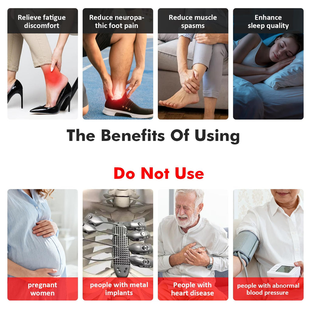 Auxoliev EMS Foot Massager for Neuropathy with 25 Modes, 99 Intensities & 4 TENS Pads