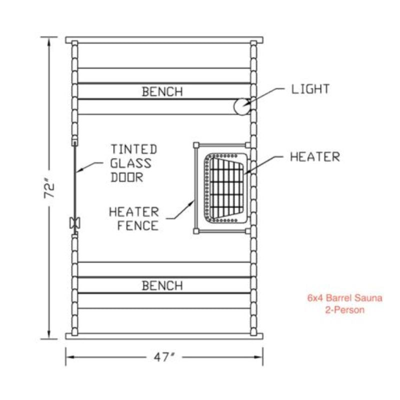 Fonteyn Rustic Red Cedar Barrel Sauna – 4ft to 7ft