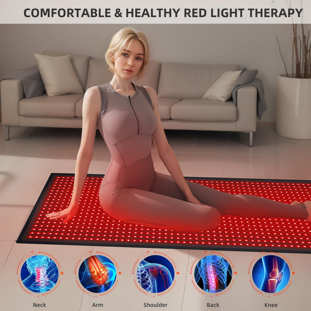 Bonodave Full Body Red Light Therapy Mat - Infrared Blanket, 660nm & 850nm