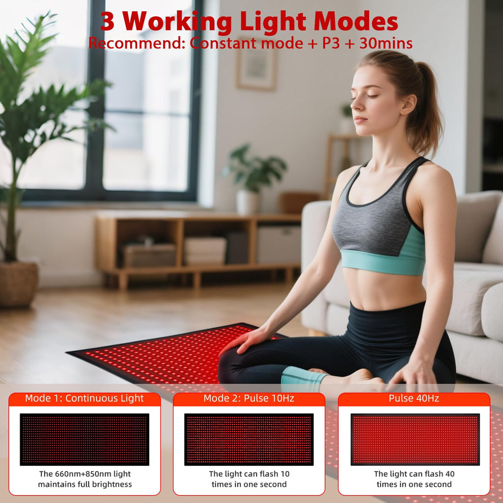 Bonodave Full Body Red Light Therapy Mat - Infrared Blanket, 660nm & 850nm