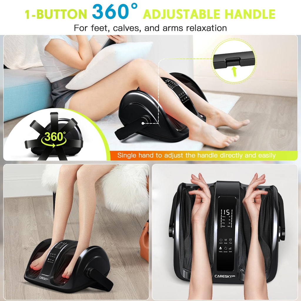 CARESKYpro Deep Kneading Foot Massager with Heat Therapy for Circulation