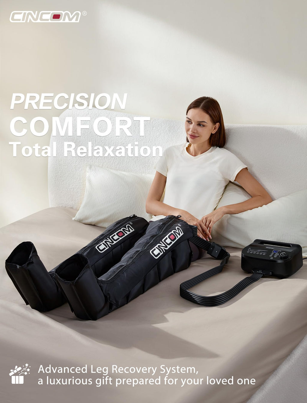 CINCOM 6-Zone Air Compression Leg Massager for Recovery & Circulation