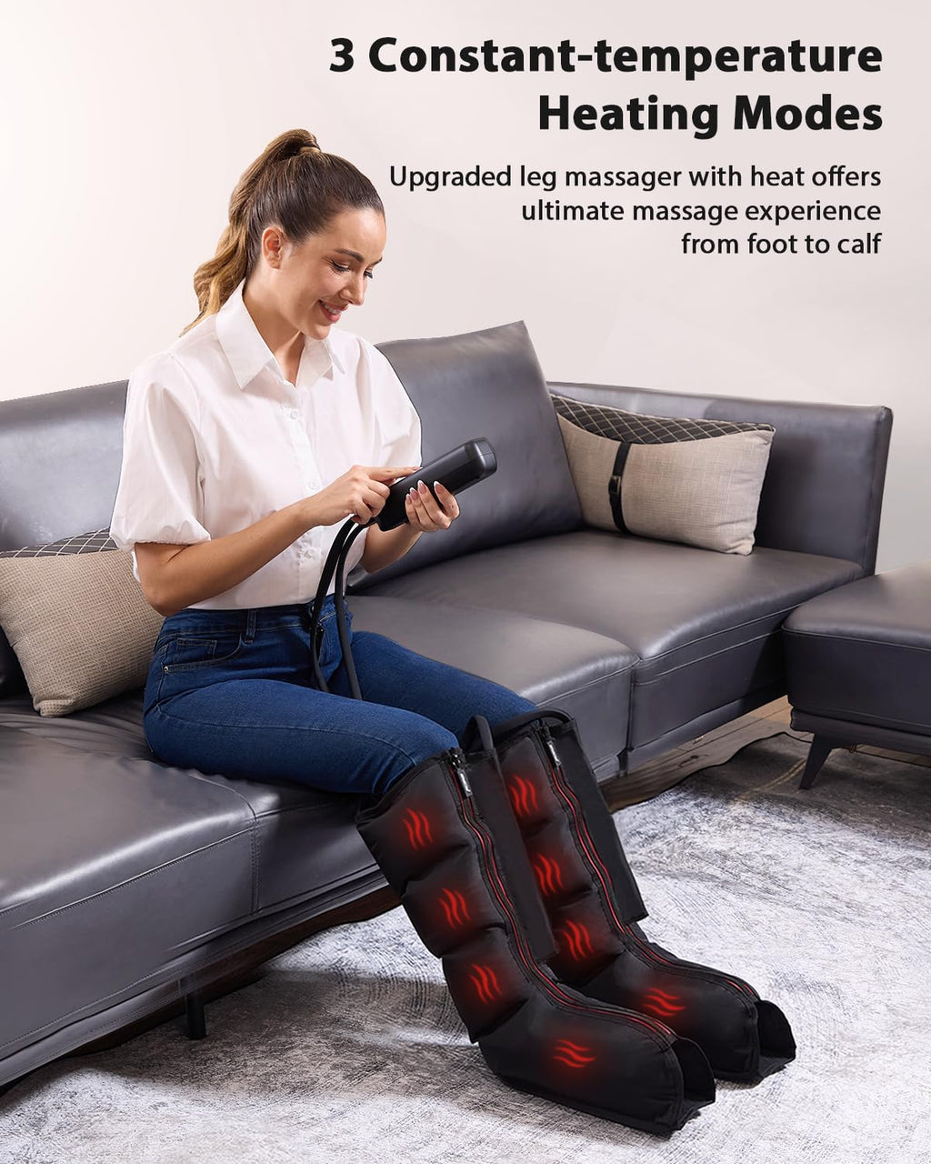 CINCOM Leg Massager with Heat & Compression for Foot & Calf