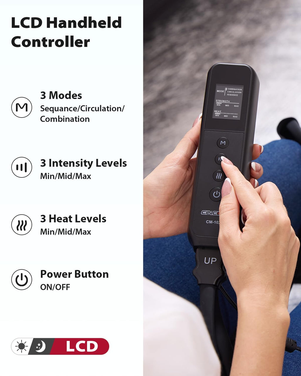 CINCOM Leg Massager with Heat & Compression for Foot & Calf