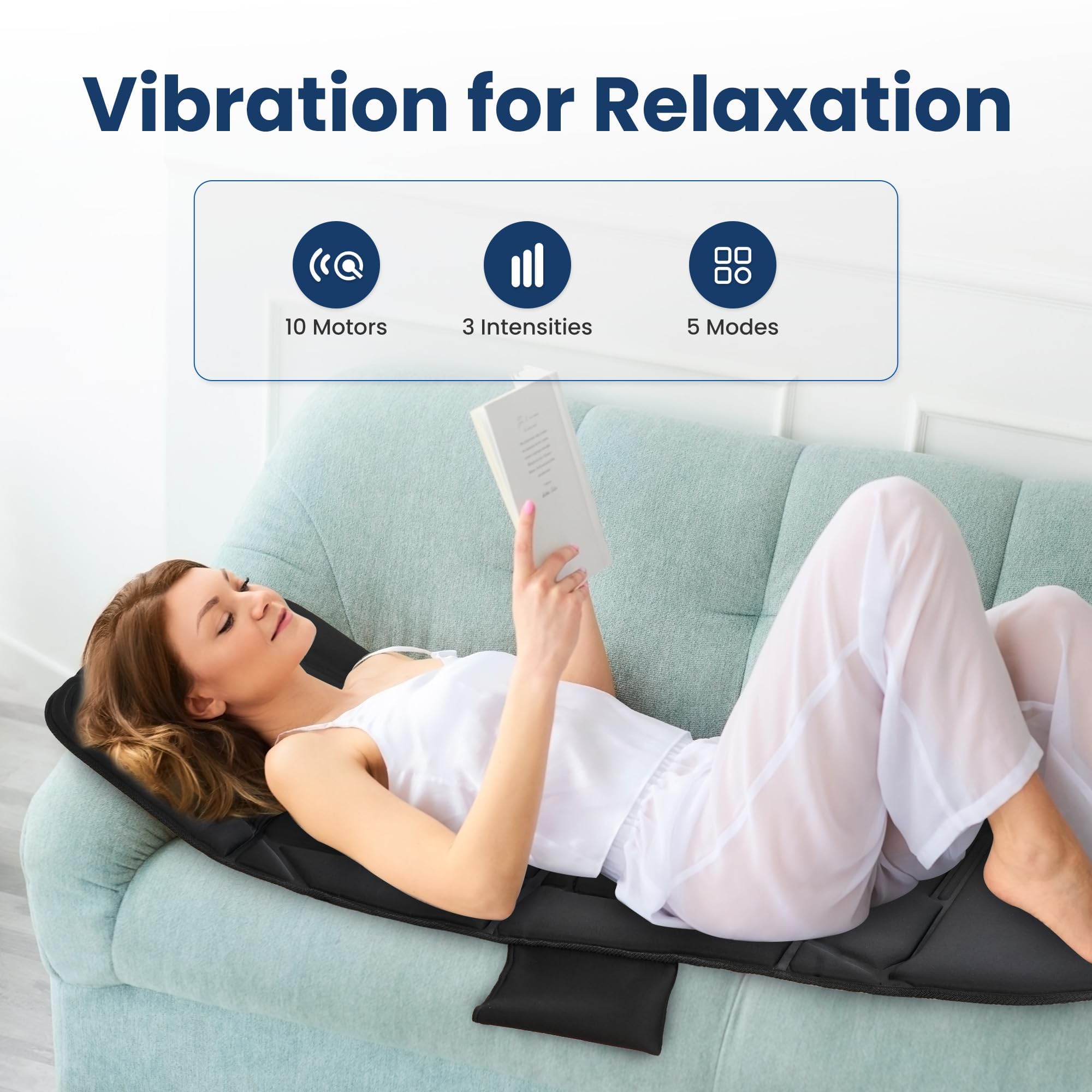 Comfier Full Body Massage Mat with Heat - 10 Motors and 4 Heating Zones