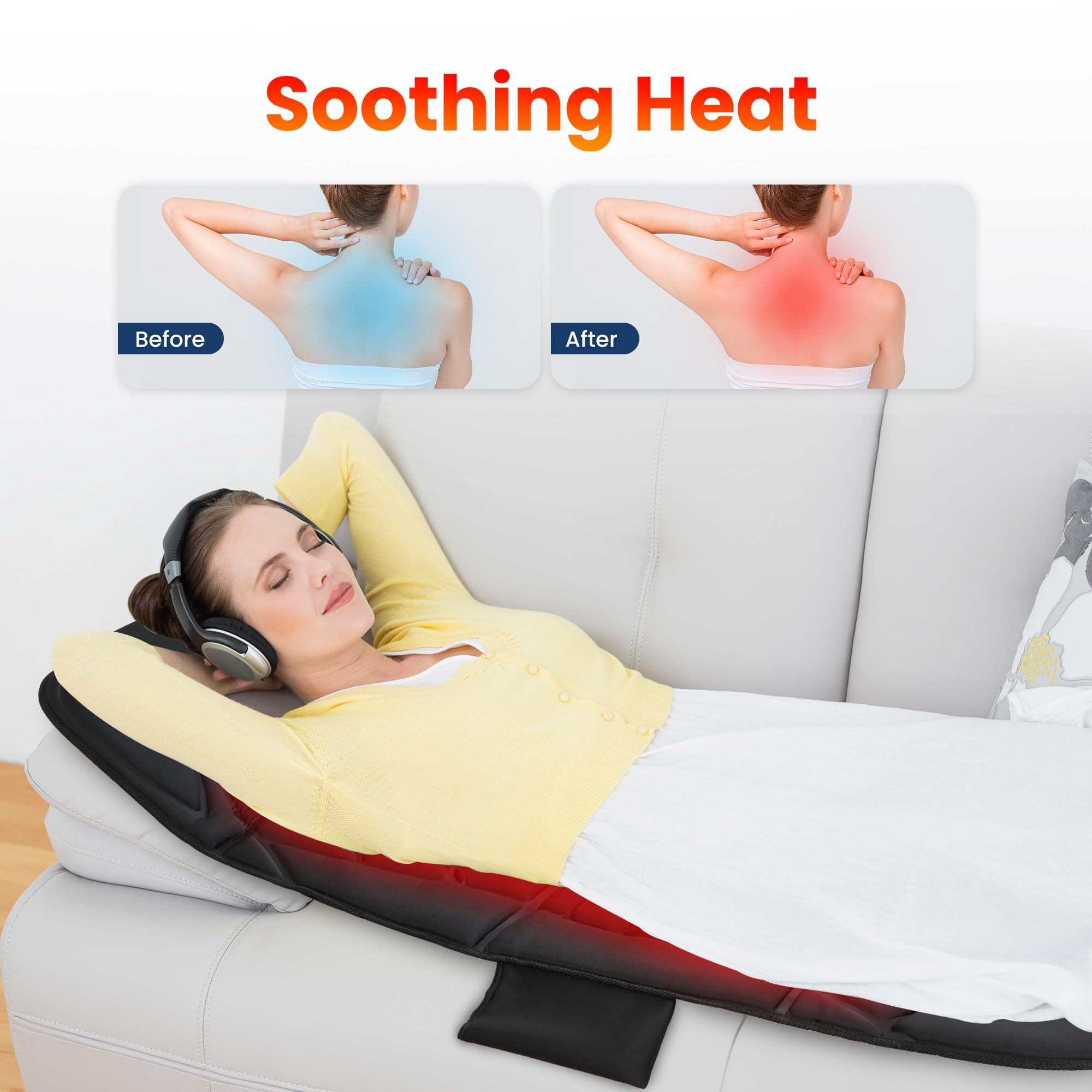Comfier Full Body Massage Mat with Heat - 10 Motors and 4 Heating Zones