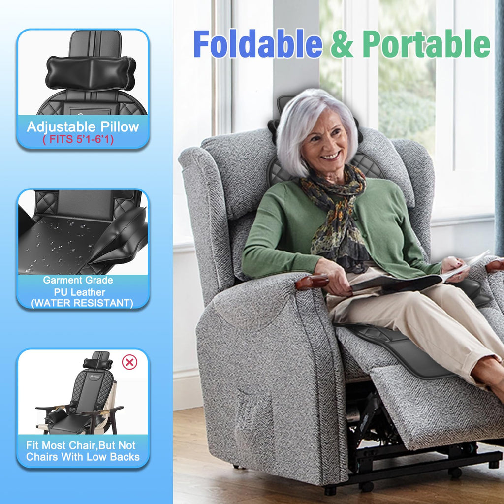 Comrelax Full Back Massager Pad with Heat and Traction for Office and Home
