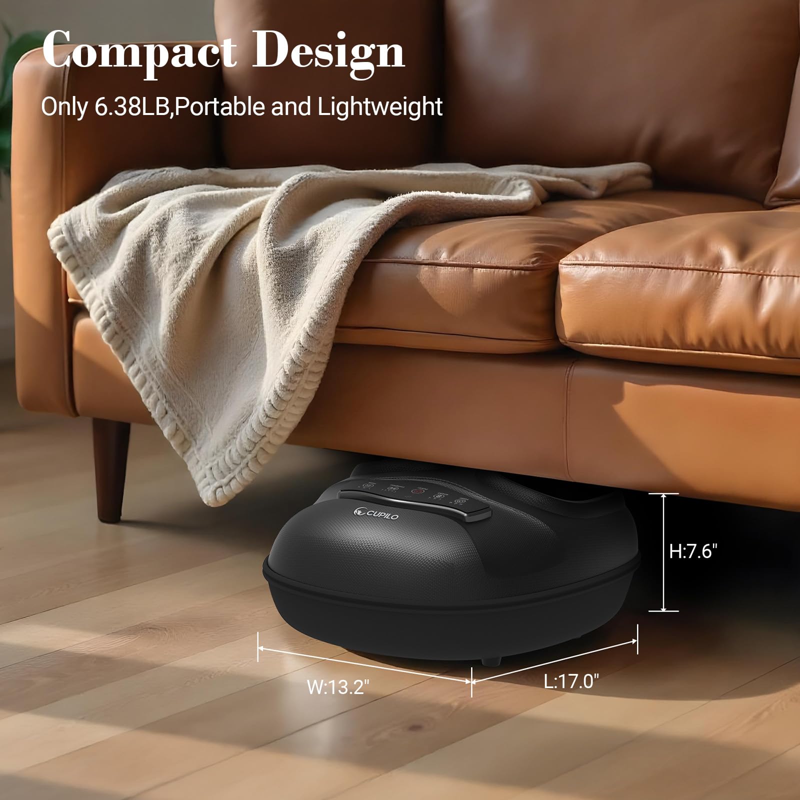 CuPiLo Shiatsu Foot Massager with Heat, Remote & 5 Compression Levels