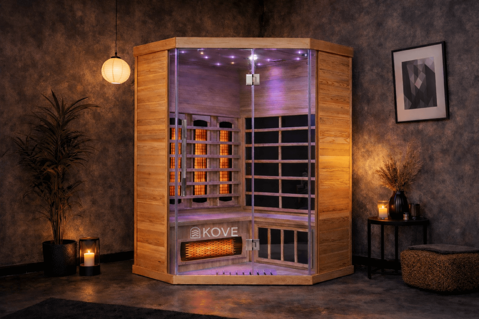 KOVE Corner Full Spectrum Infrared Sauna – Luxury 3–4 Person Sauna
