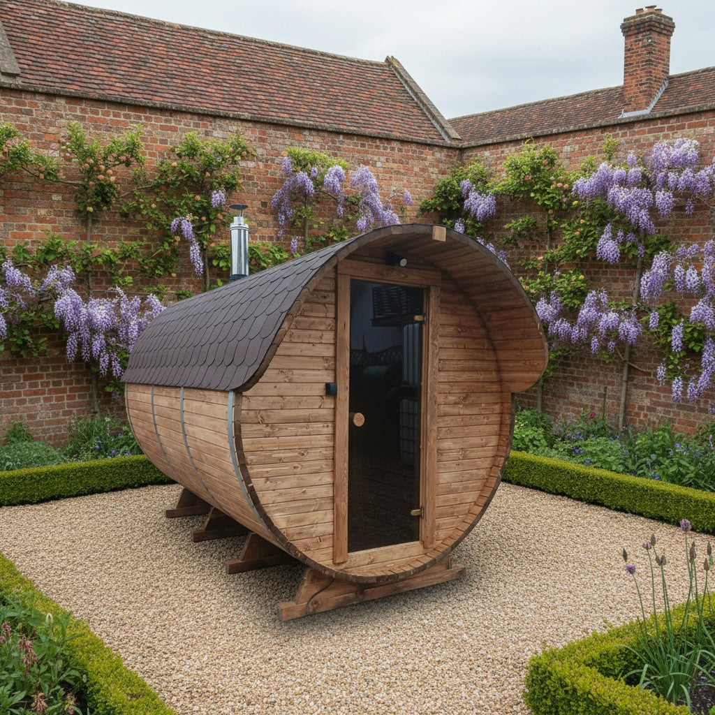 Steam & Oak Barrel Sauna 3m with Anteroom (Electric, Gas or Wood-Fired)_2