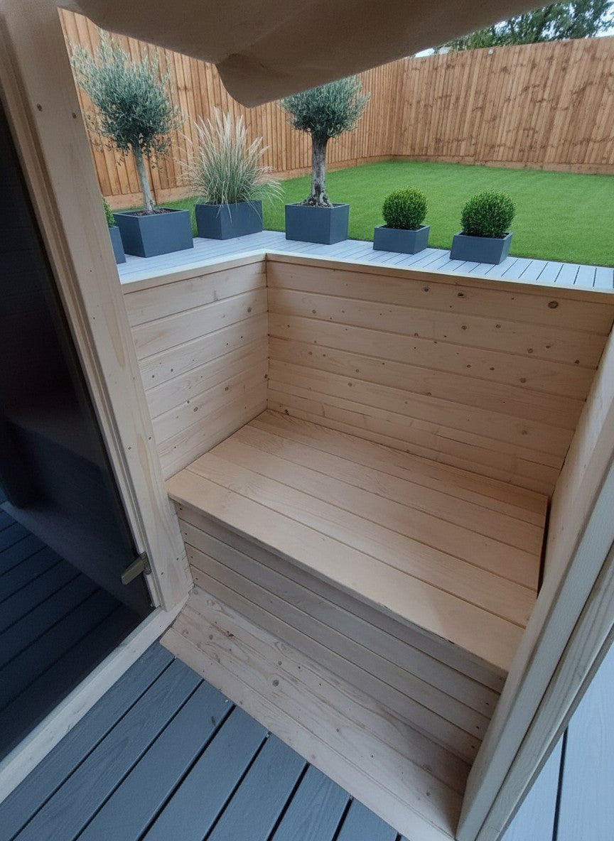 Steam & Oak Barrel Sauna 3m Canopy + Anteroom (Electric, Gas or Wood-Fired)_16