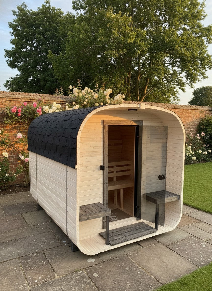 Steam & Oak Cube Sauna 2.4m Double-Shelf (Electric, Gas or Wood-Fired)_14