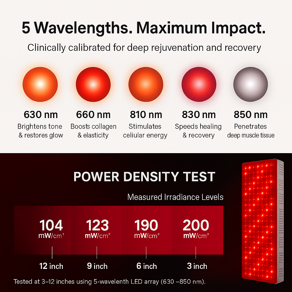 ThermoLab A Series Red light Panel wavelengths