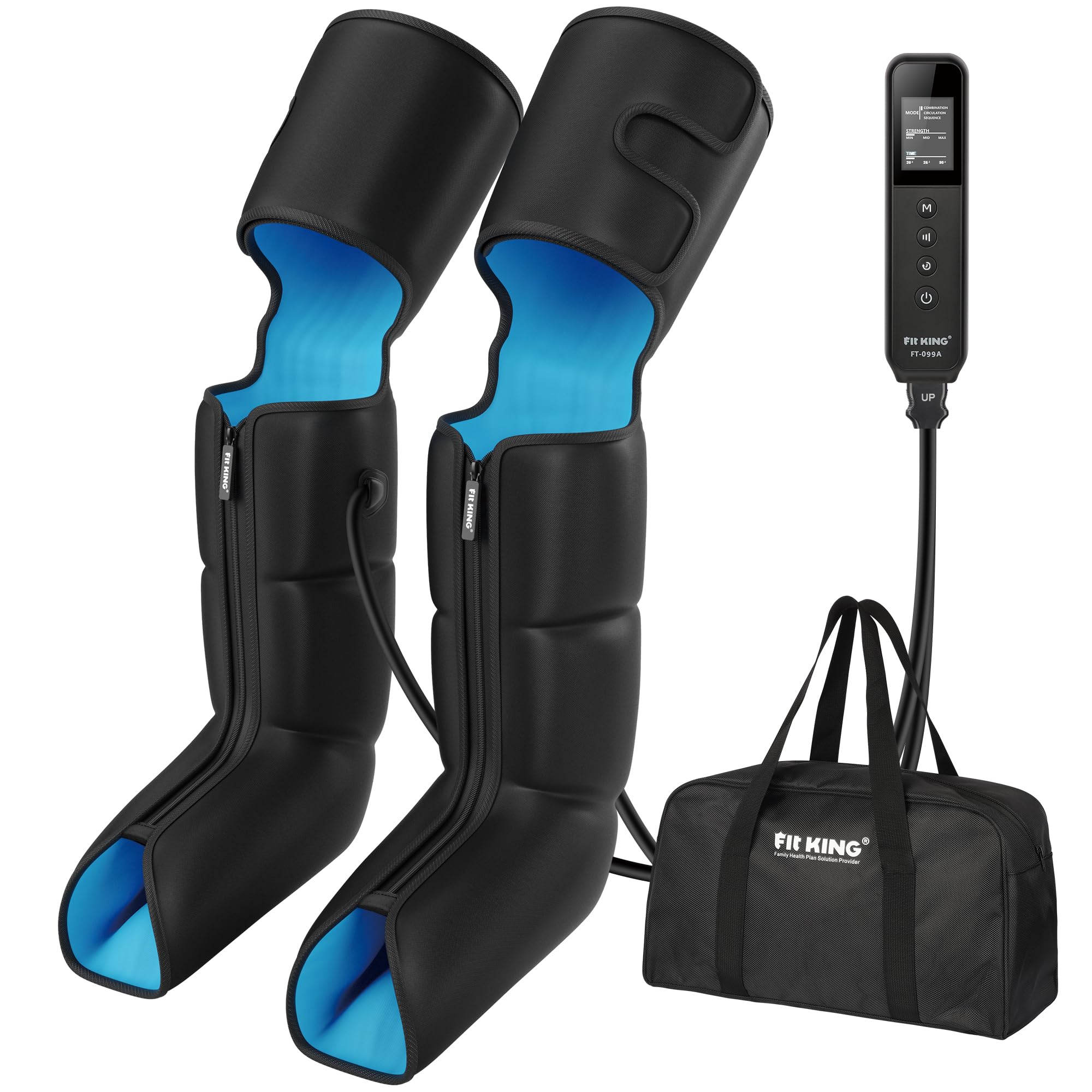 Fit King Air Compression Leg & Foot Boots Massager for Circulation & Edema – 30 Modes