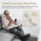 Fit King Rechargeable Leg and Foot Massager with Cordless Air Compression - 3 Modes, 10 Intensities