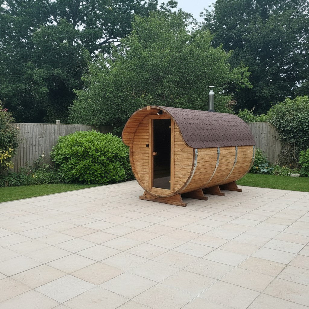 Steam & Oak Barrel Sauna 3m Canopy + Anteroom (Electric, Gas or Wood-Fired)_3
