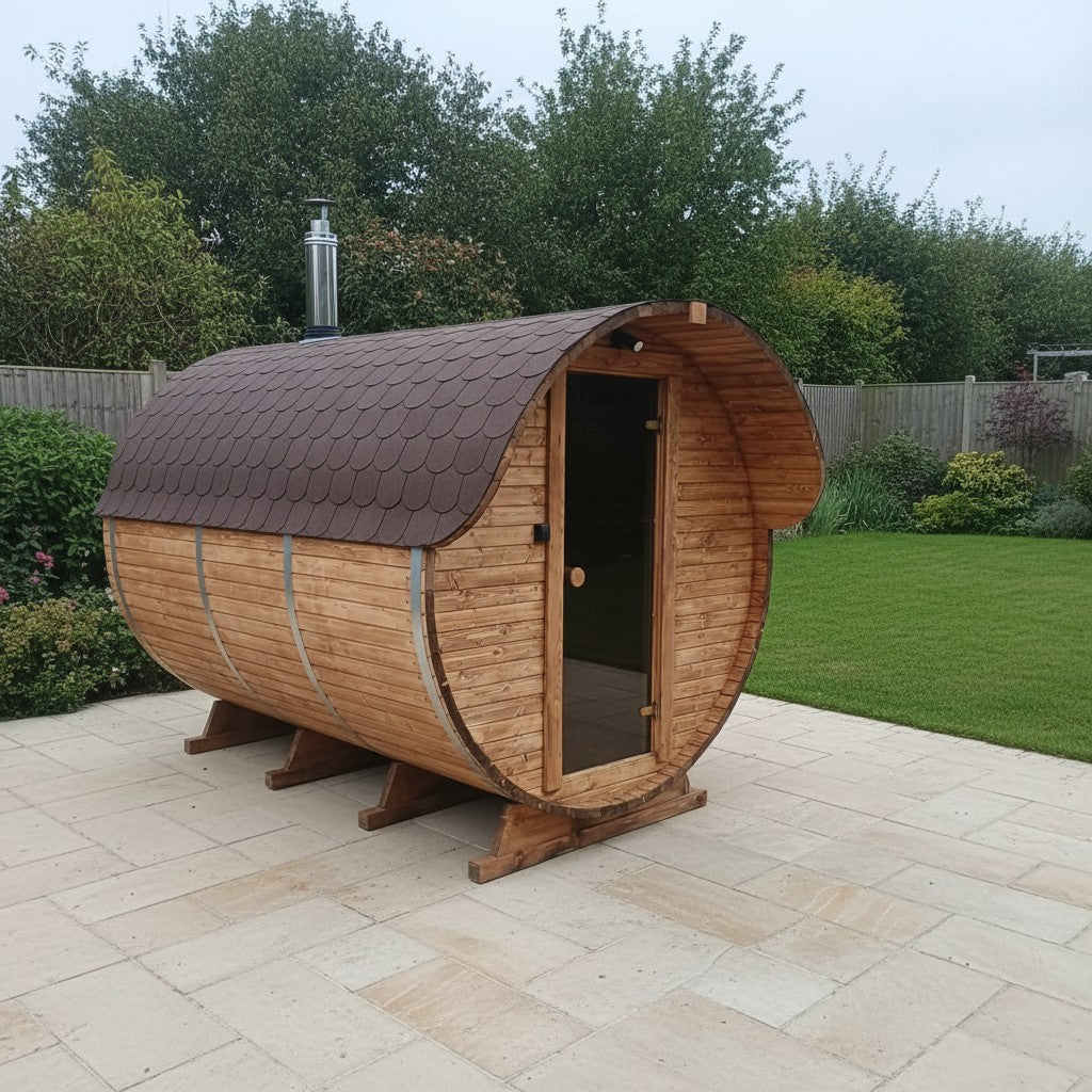 Steam & Oak Barrel Sauna 3m Canopy + Anteroom (Electric, Gas or Wood-Fired)_2