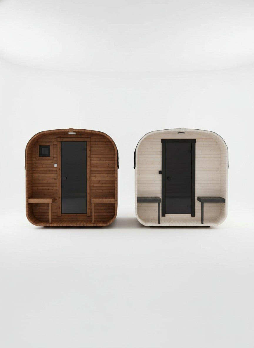 Steam & Oak Cube Sauna 2.4m with Porch (Electric, Gas or Wood-Fired)_12