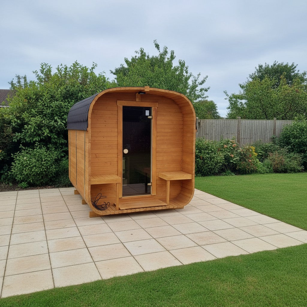 Steam & Oak Cube Sauna 3.4m Premium L-Bench (Electric, Gas or Wood-Fired)_3
