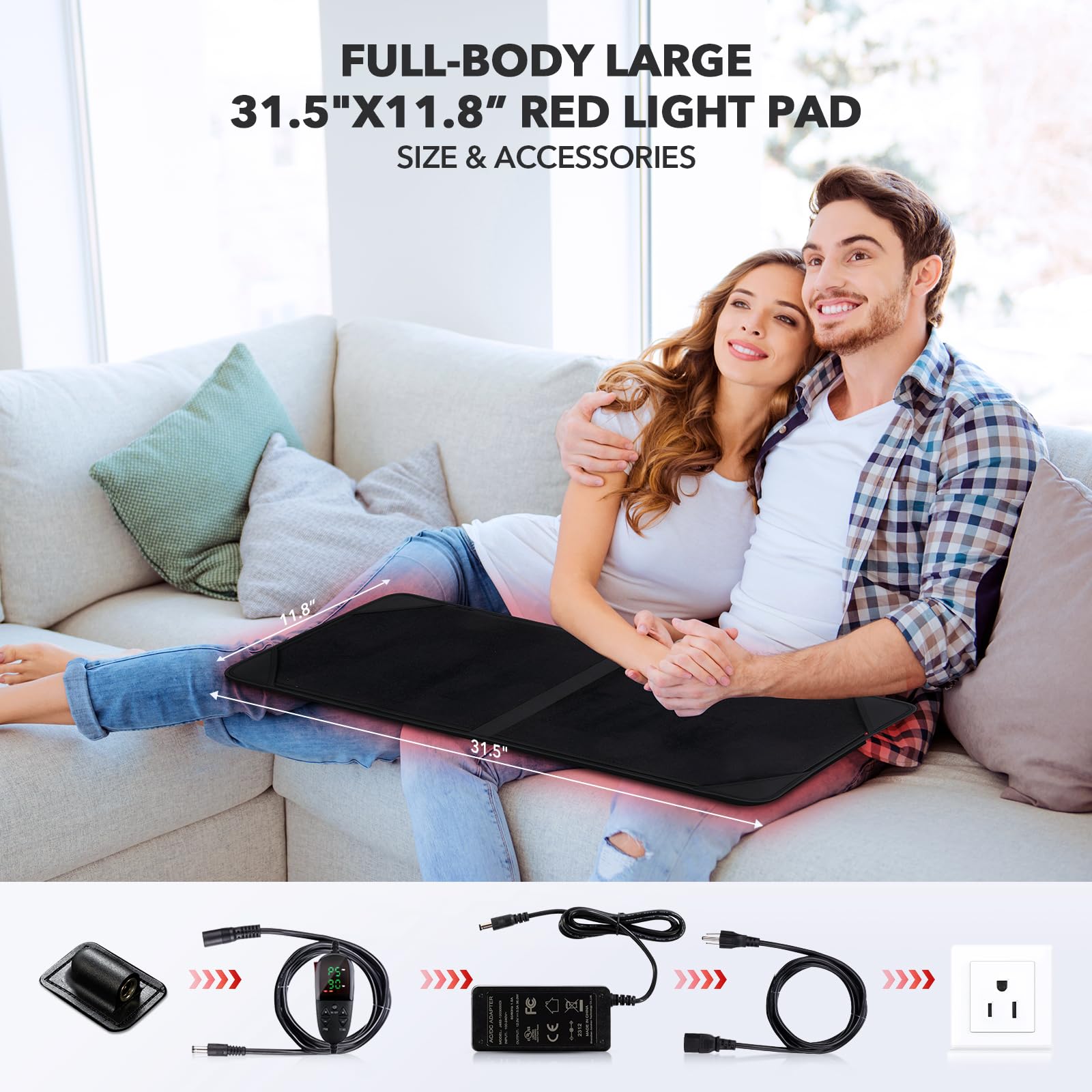 GMOWNW Red Light Therapy Pad - 660nm & 850nm
