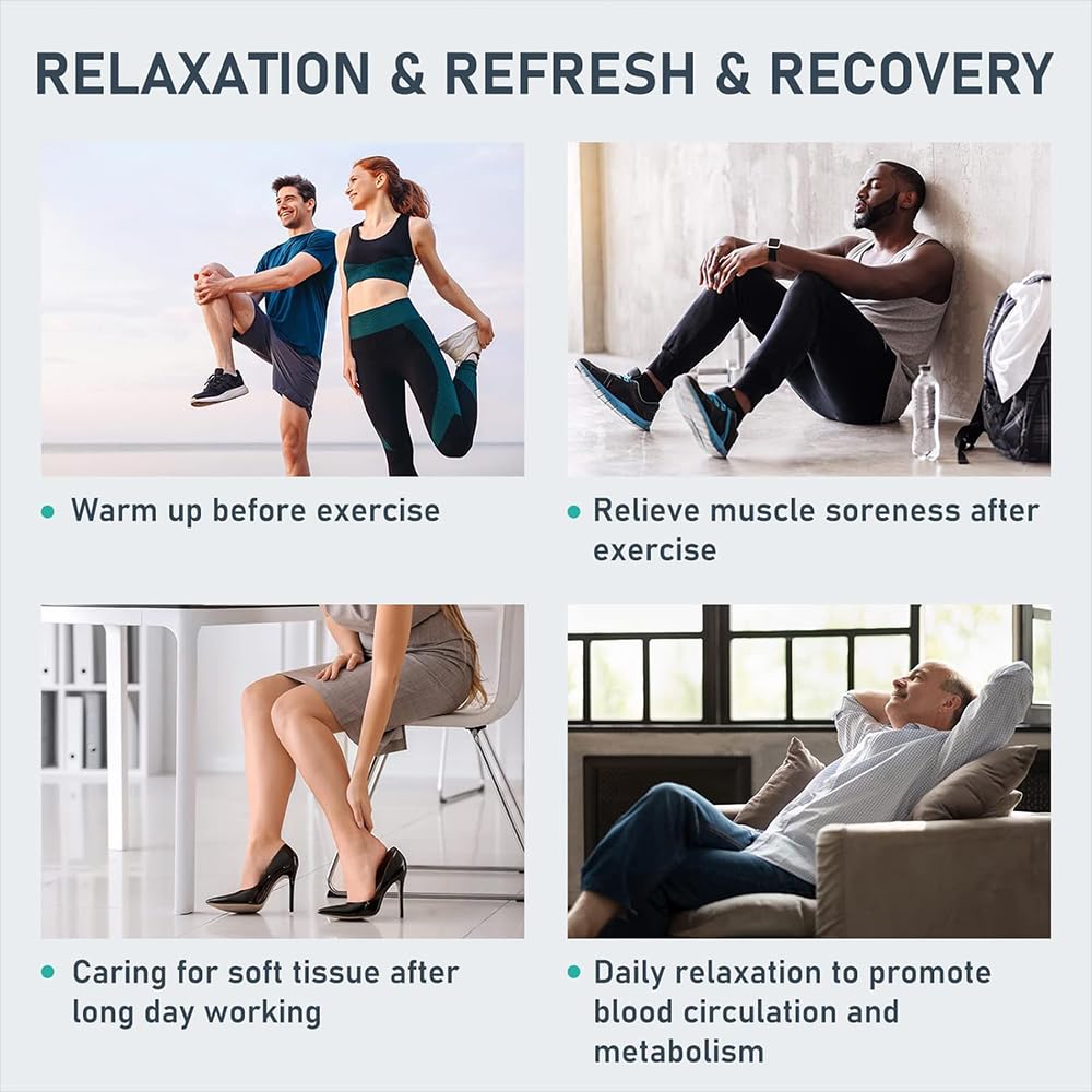 Heyelax Cordless Leg Massager for Circulation & Recovery with Heat – 6 Modes, 8 Intensities