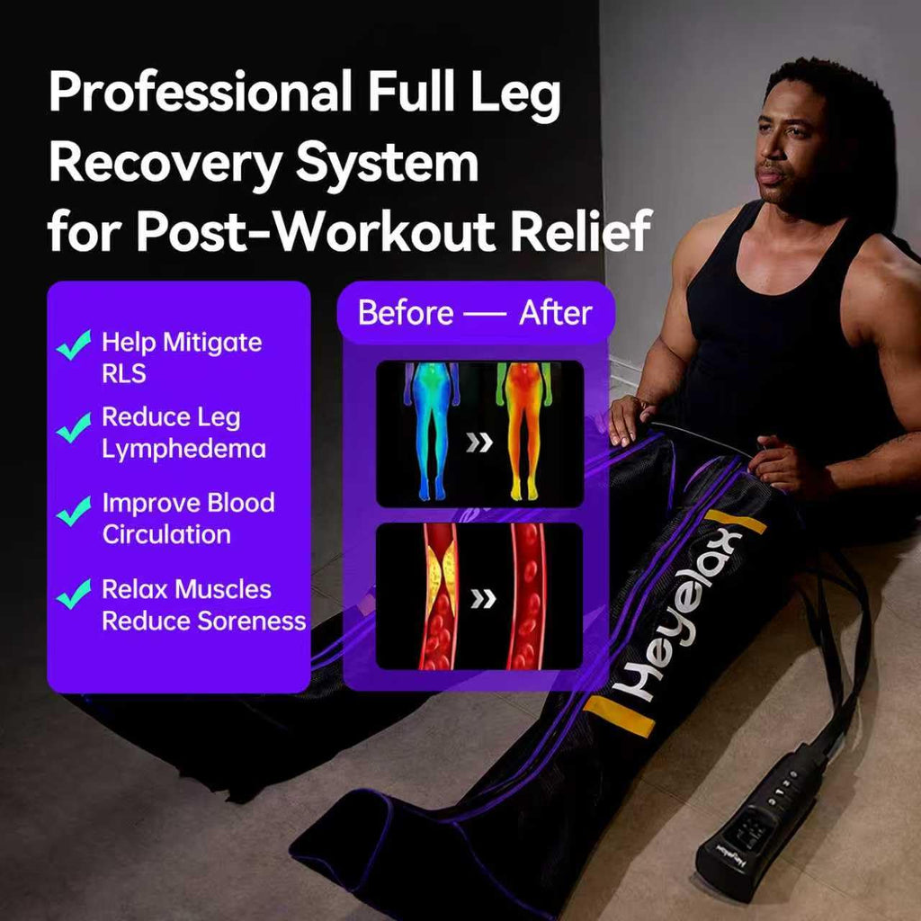 Heyelax Leg Compression Massager for Circulation & Recovery - (Large)