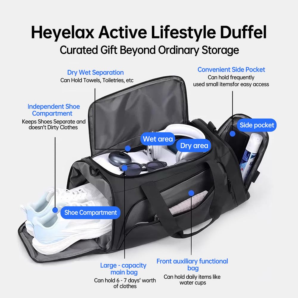 Heyelax Cordless Leg Massager for Circulation & Recovery with Heat – 6 Modes, 8 Intensities