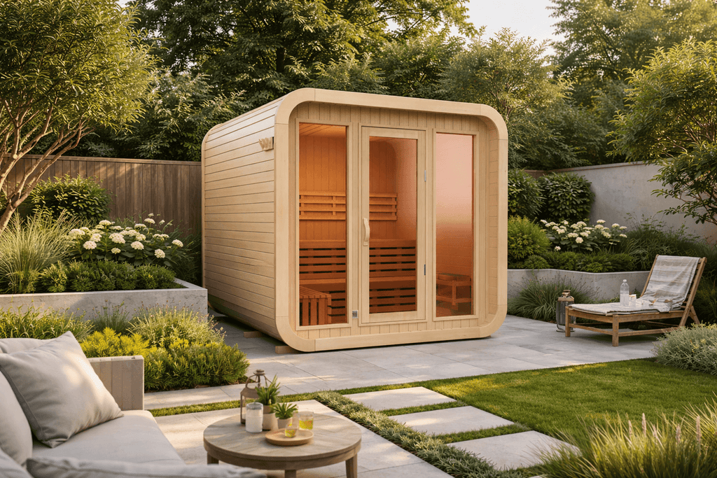 KOVE Cube Sauna – 3–4 Person Premium Outdoor Sauna with 6kW Heater