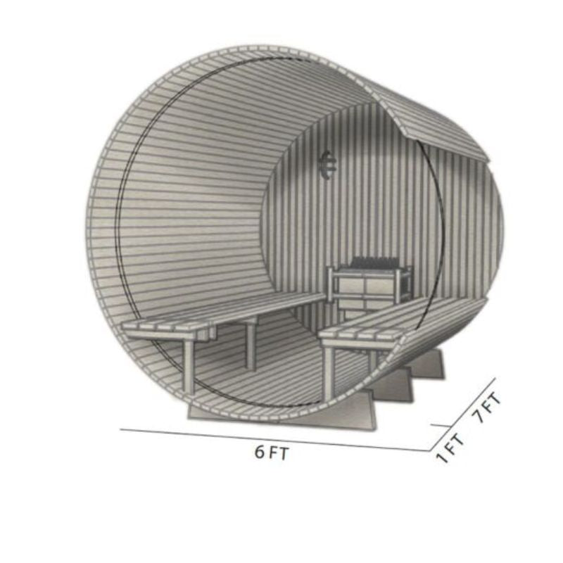 Fonteyn Rustic Red Cedar Barrel Sauna – 4ft to 7ft