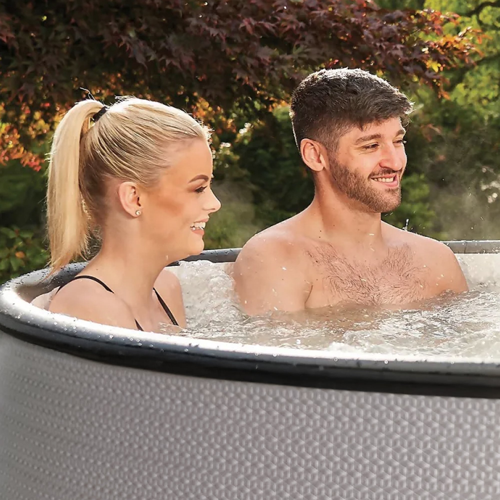 Ontario Round Drop Stitch Hot Tub - WaveSpa Herringbone Edition