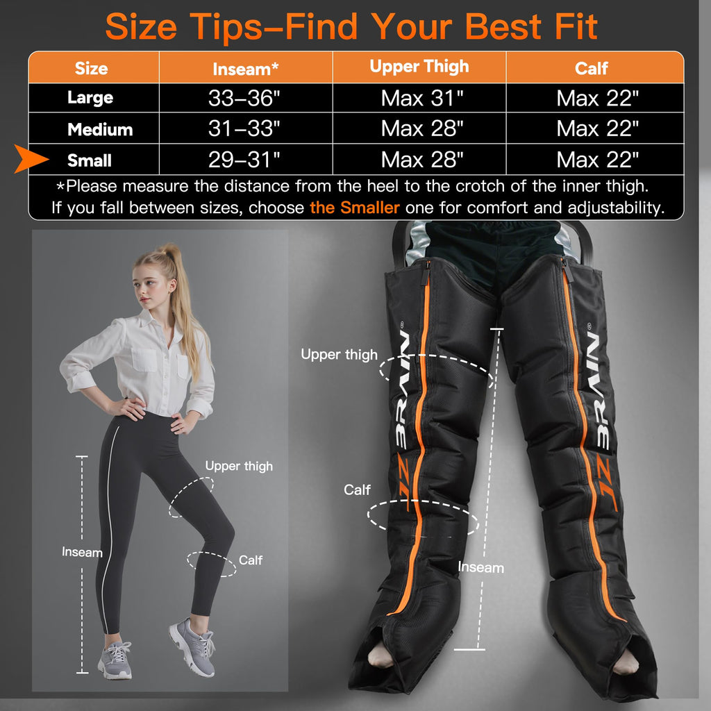 Jzbrain Air Compression Leg Recovery Boots - 6 Modes, 14 Zones (Small)