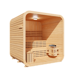 KOVE Cube Sauna 3–4 Person Outdoor Sauna – Premium Spruce Wood, 6kW Harvia Heater, Modern Cube Design
