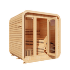 KOVE Cube Sauna 3–4 Person Outdoor Sauna – Premium Spruce Wood, 6kW Harvia Heater, Modern Cube Design