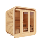 KOVE Cube Sauna 3–4 Person Outdoor Sauna – Premium Spruce Wood, 6kW Harvia Heater, Modern Cube Design