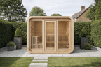 KOVE Cube Sauna 5–6 Person Outdoor Sauna – Premium Spruce Wood, 8kW Harvia Heater, Modern Cube Design