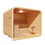 KOVE Cube Sauna 5–6 Person Outdoor Sauna – Premium Spruce Wood, 8kW Harvia Heater, Modern Cube Design