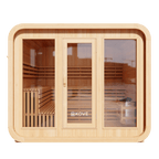 KOVE Cube Sauna 5–6 Person Outdoor Sauna – Premium Spruce Wood, 8kW Harvia Heater, Modern Cube Design