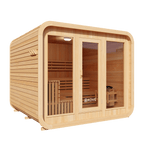 KOVE Cube Sauna 5–6 Person Outdoor Sauna – Premium Spruce Wood, 8kW Harvia Heater, Modern Cube Design