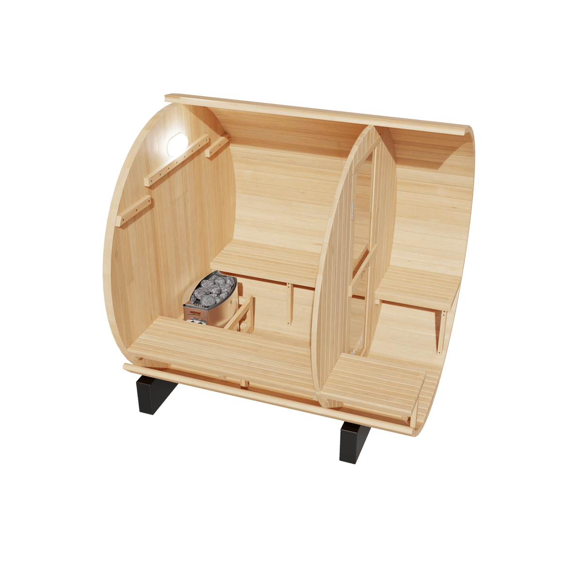 KOVE Outdoor Barrel Sauna | 3–4 Person Garden Sauna with 6kW Harvia Electric Heater