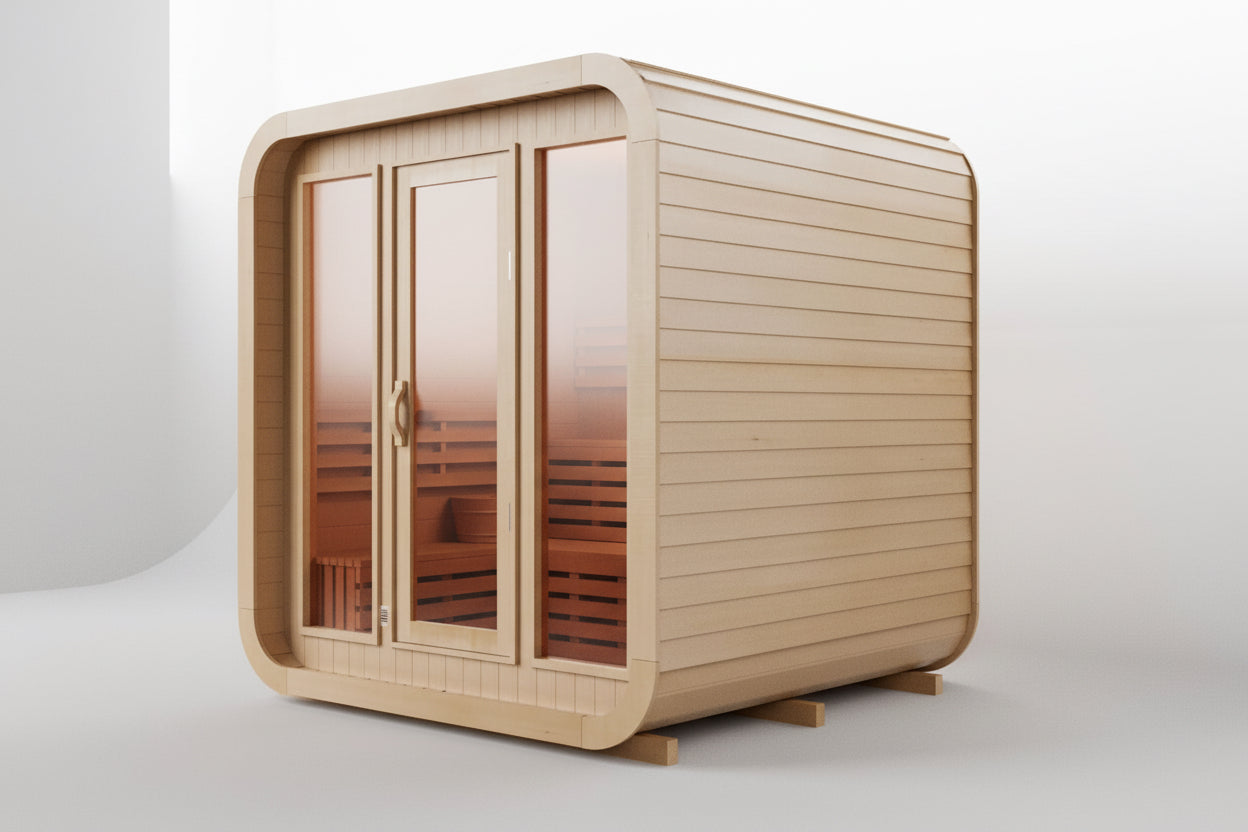 KOVE Cube Sauna – 3–4 Person Premium Outdoor Sauna with 6kW Heater